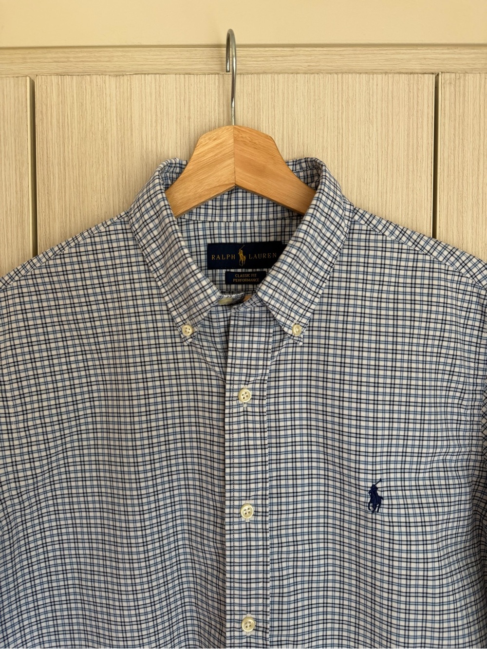 Ralph Lauren Classic Fit Performance Men's Blue Plaid Button-Down Shirt